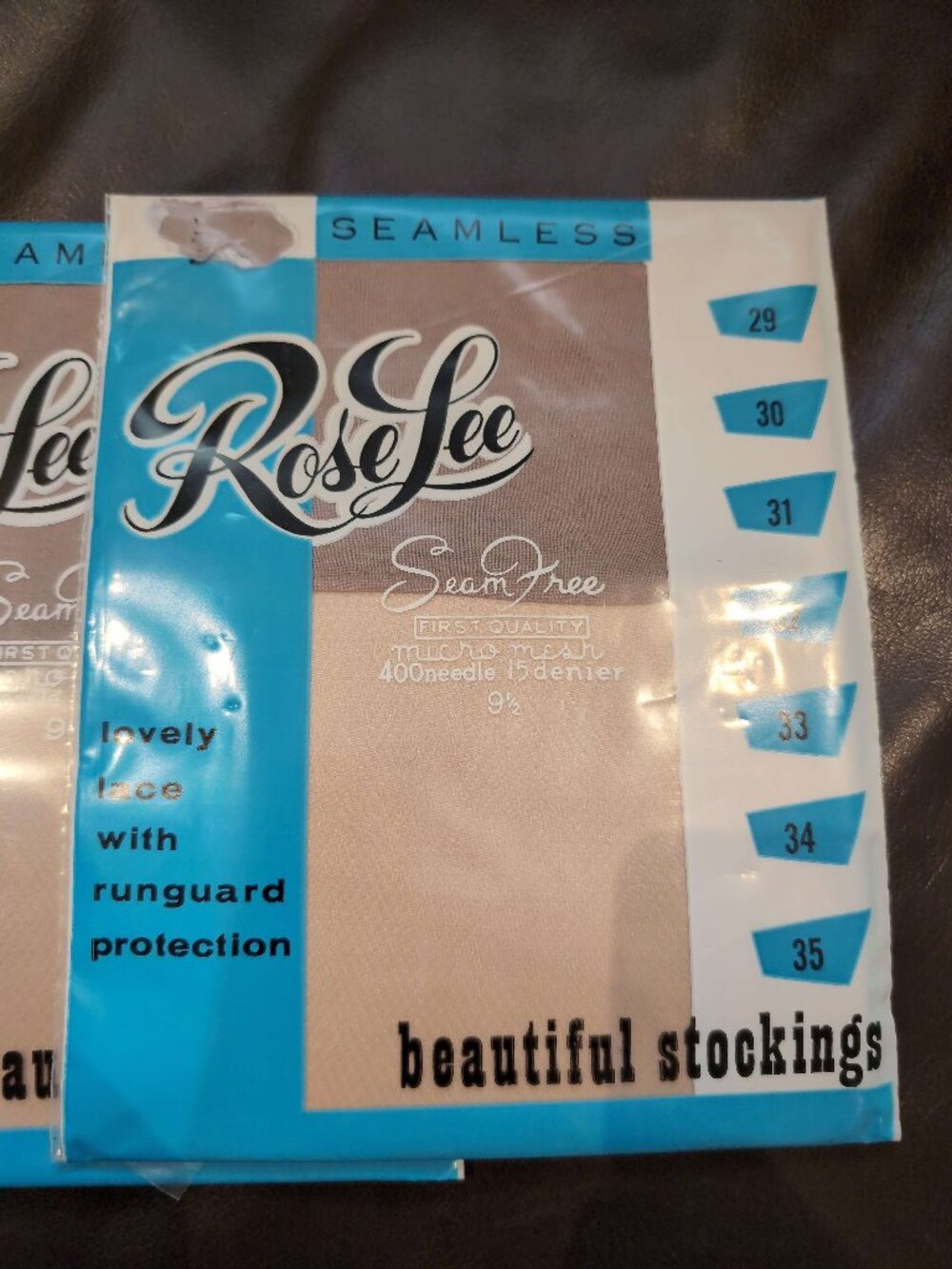 Lot of 3 Vintage Rose Lee Seamless Nude Nylon Stockings